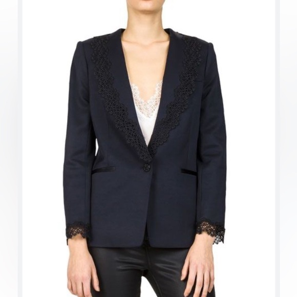 The Kooples Stretch Tuxedo Blazer Jacket - Picture 1 of 11